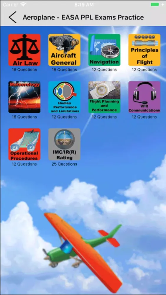 Capturas de tela do EASA PPL Exams
