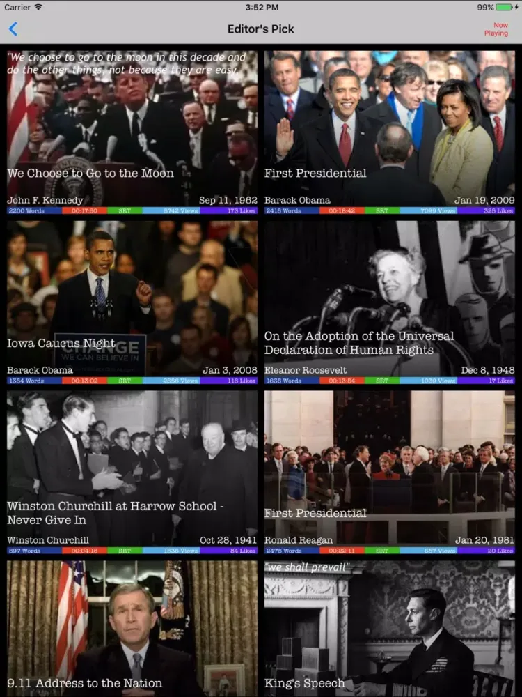 Zrzuty ekranu Speeches: 400 Famous Speeches iPad 