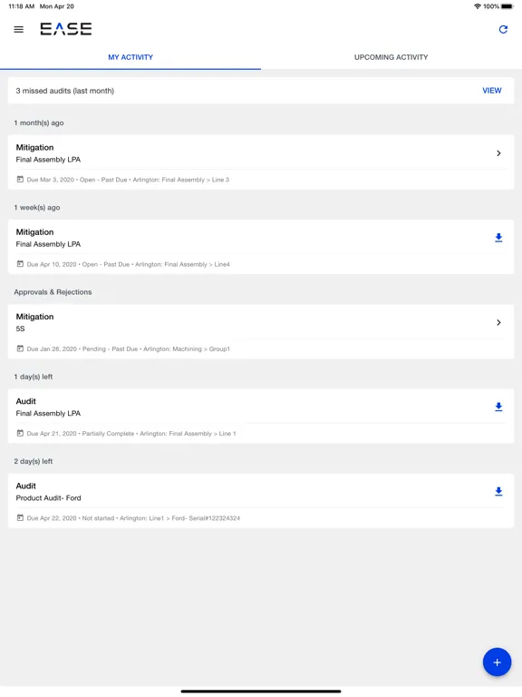 Captures d'écran de EASE Audits iPad 