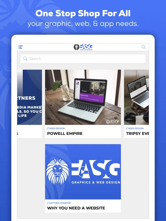 Zrzuty ekranu EASG Graphics & Web Design iPad 
