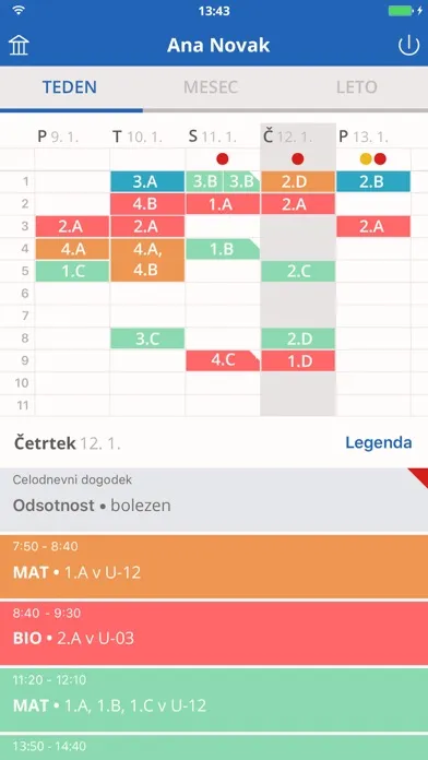 Capturas de tela do eAsistent za učitelja