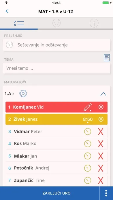 Capturas de tela do eAsistent za učitelja