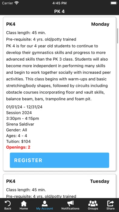 East Bay Gymnastics Ekran Görüntüleri