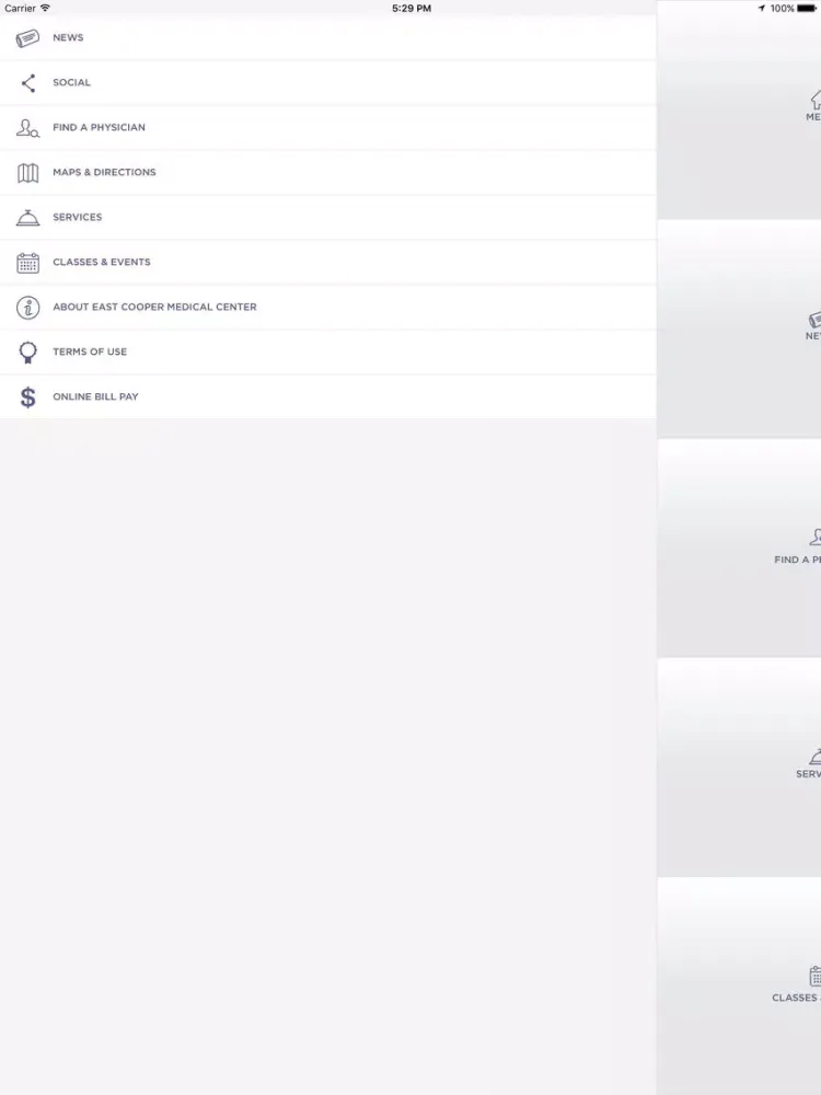 East Cooper Medical Center iPad  Screenshots