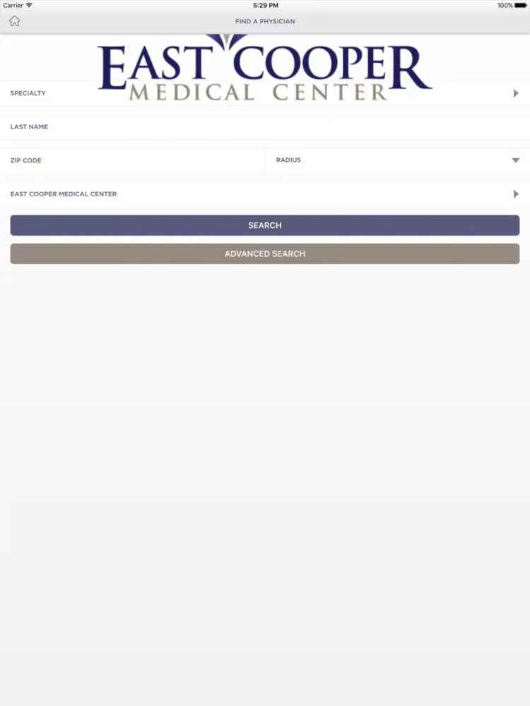 East Cooper Medical Center iPad  Screenshots