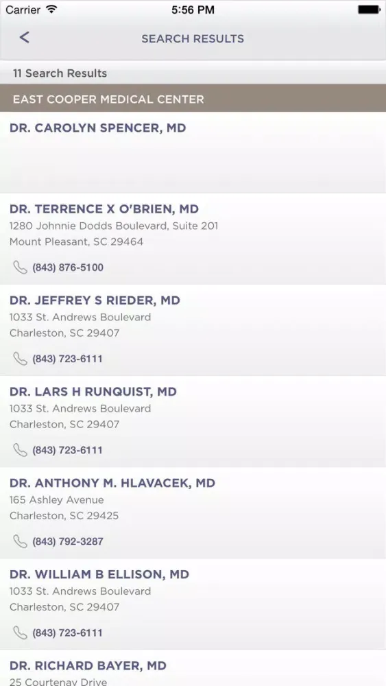 East Cooper Medical Center Screenshots