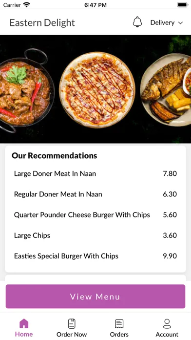 Tangkapan layar Eastern Delight.
