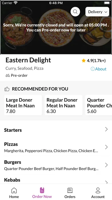 Tangkapan layar Eastern Delight.