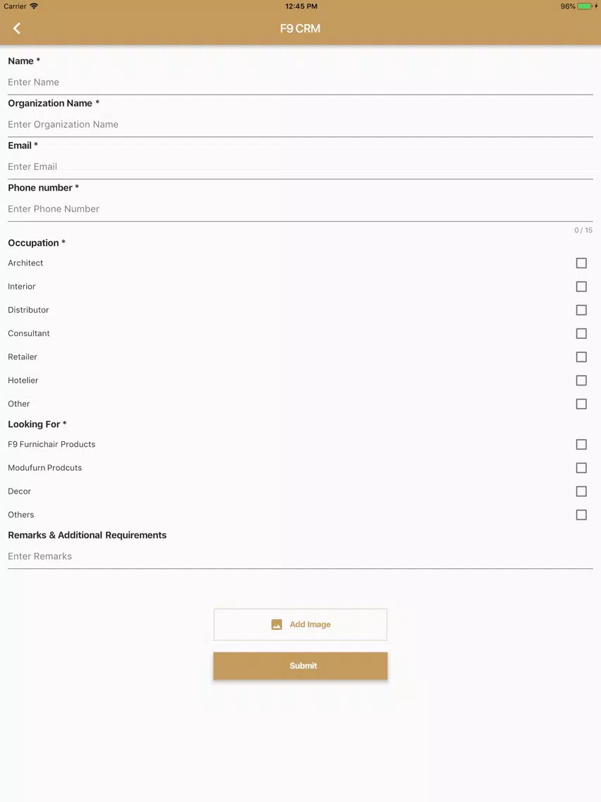 F9 CRM iPad  スクリーンショット