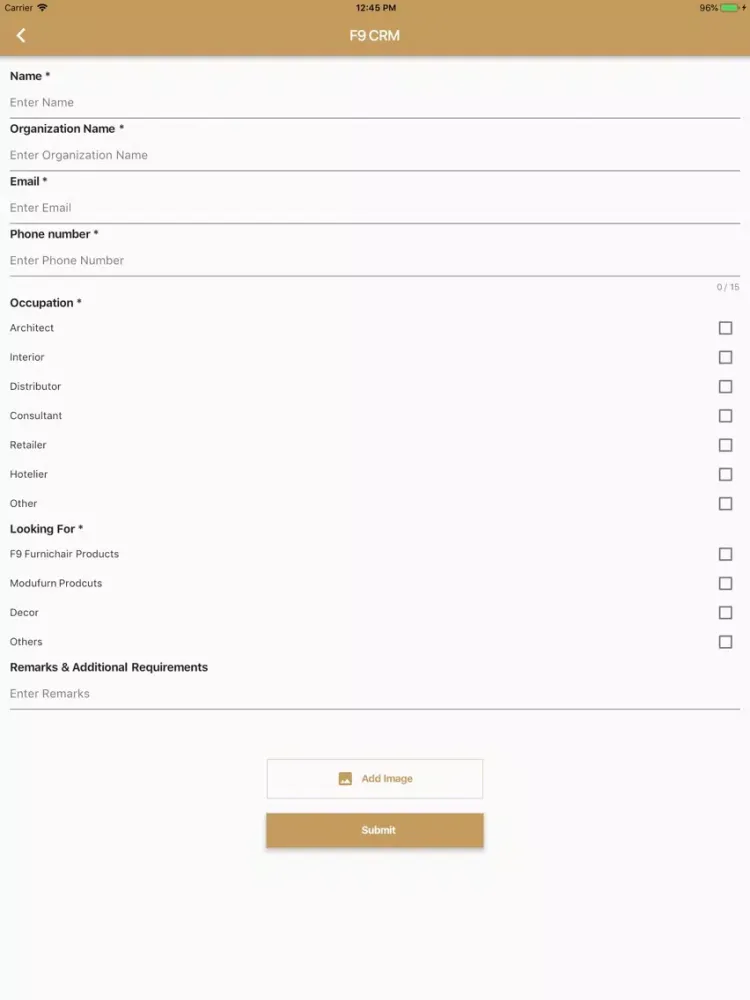 F9 CRM iPad  Ekran Görüntüleri
