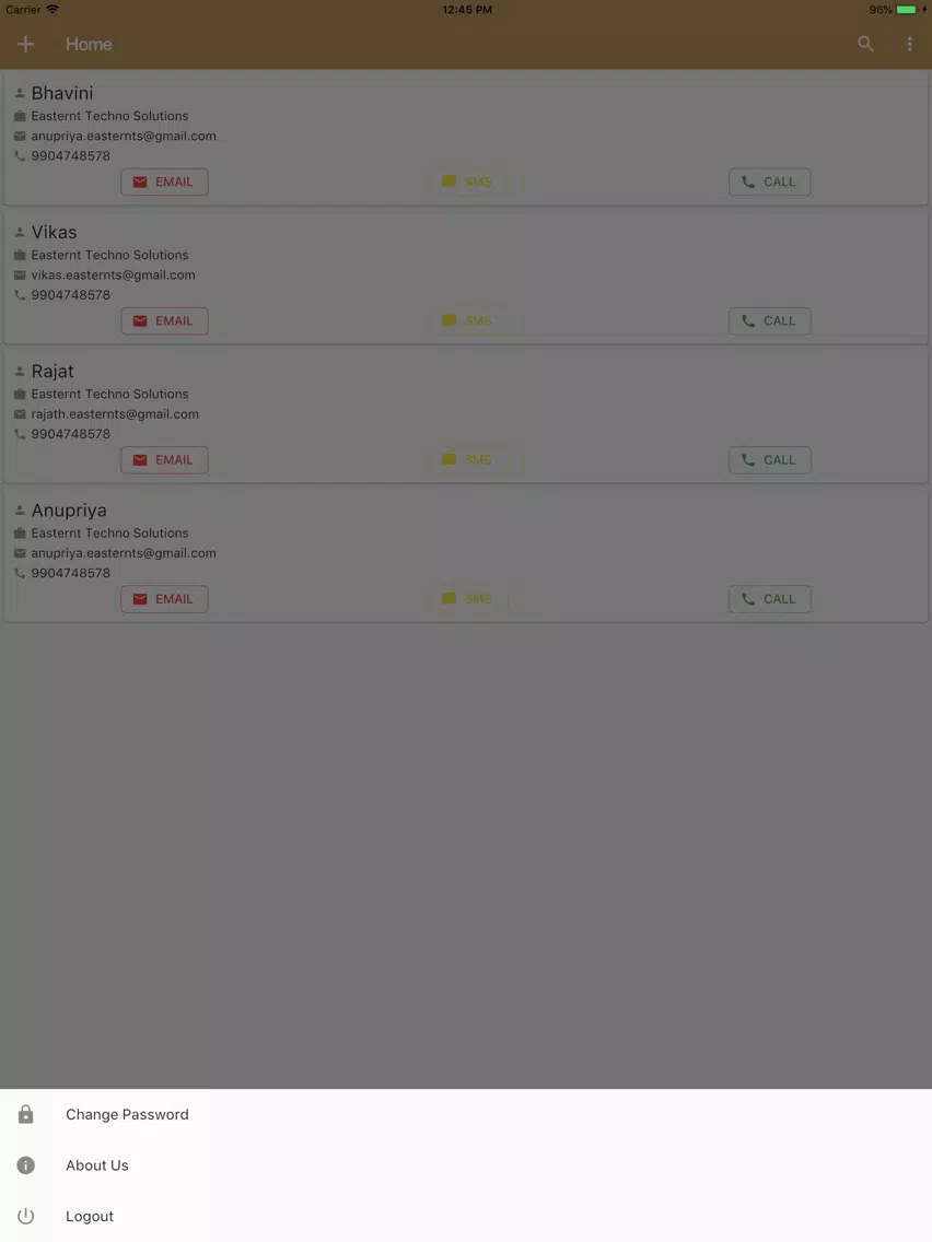F9 CRM iPad  スクリーンショット
