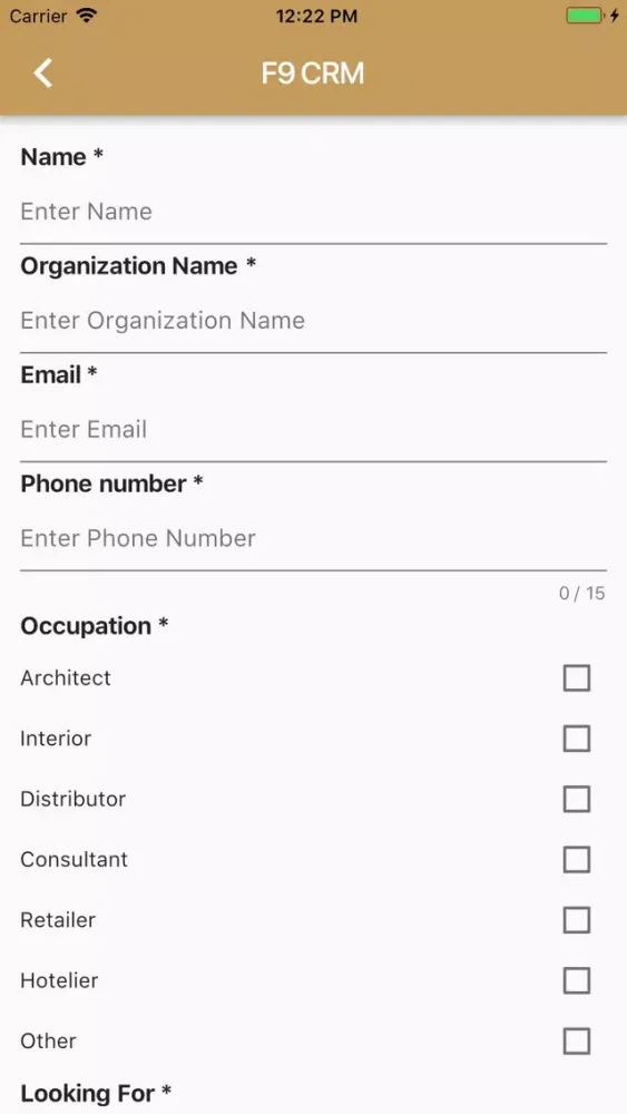 F9 CRM Ekran Görüntüleri