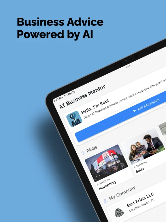 ภาพหน้าจอของ Small Business AI iPad 