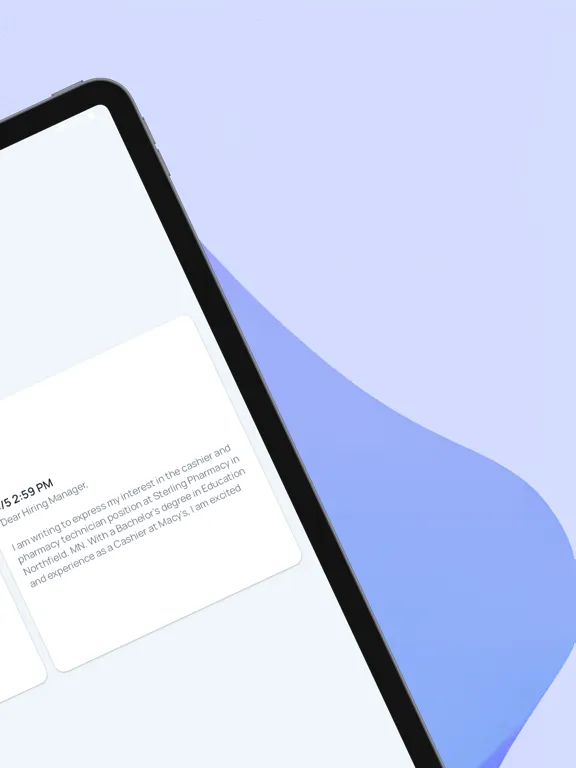 صور AI Cover Letter Creator iPad 