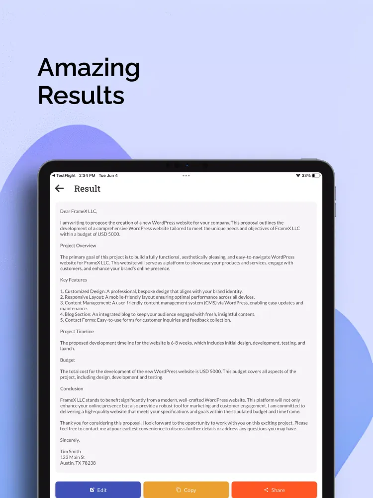 AI Proposal Generator & Writer Ekran Görüntüleri