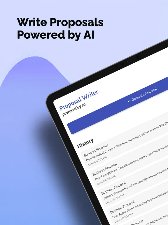 AI Proposal Generator iPad  स्क्रीनशॉट