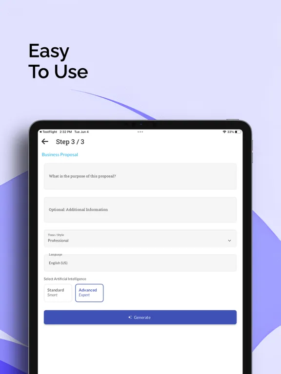 AI Proposal Generator iPad  स्क्रीनशॉट
