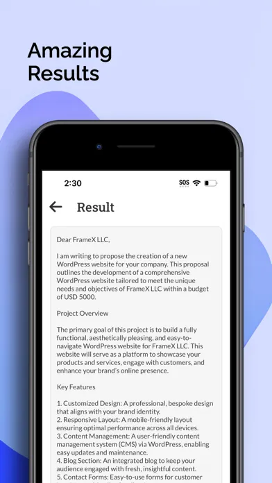 AI Proposal Generator स्क्रीनशॉट
