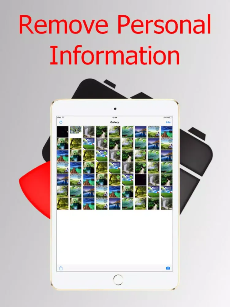 Ảnh chụp màn hình của Personal Info remover by Photo, EXIF Purger and GEO Viewer iPad 