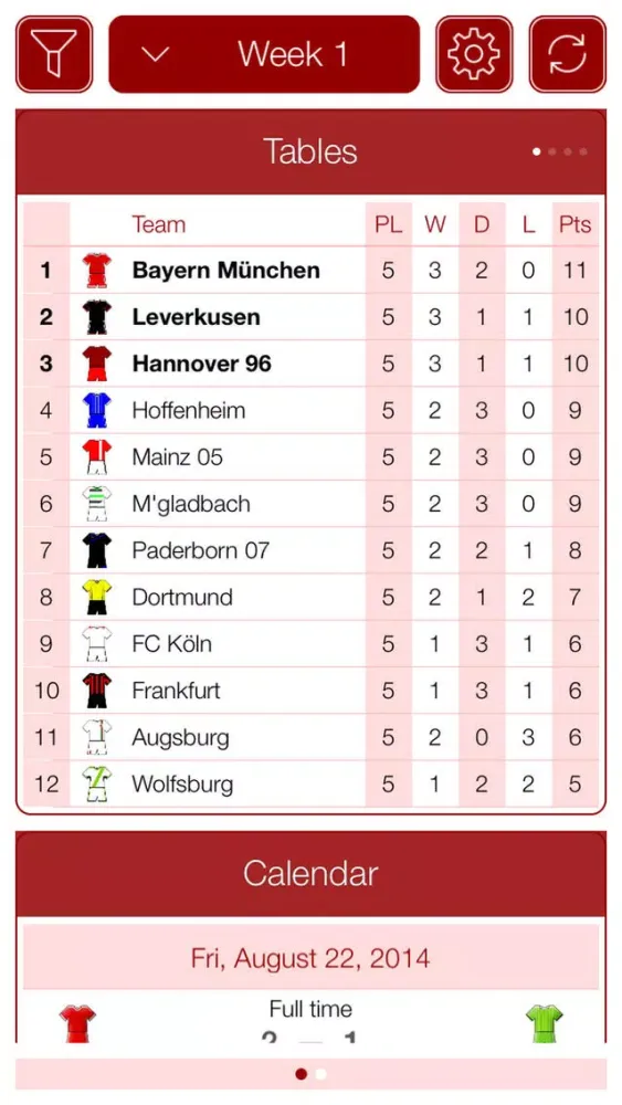 Deutsche Fußball 2016-2017 - Mobile Match Centre Ekran Görüntüleri