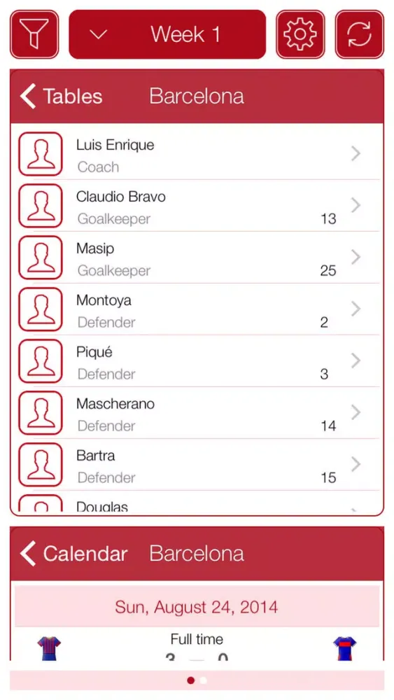 Zrzuty ekranu Liga de Fútbol Profesional 2015-2016 - Mobile Match Centre