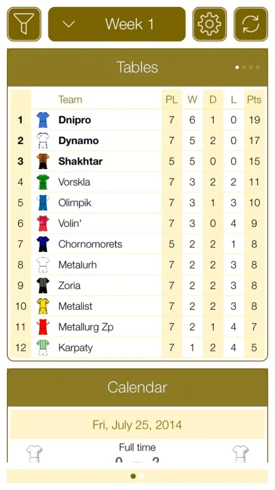 صور Ukrainian Football UPL 2015-2016 - Mobile Match Centre