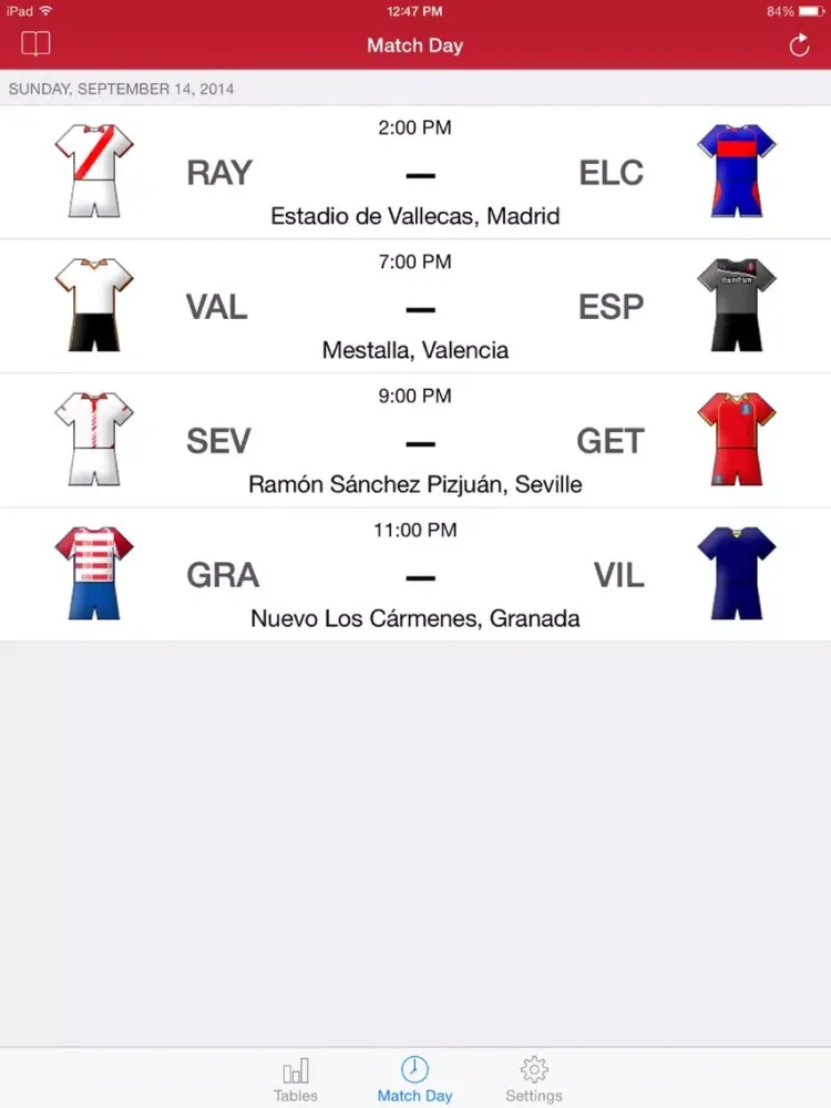 Zrzuty ekranu Scheduler - Liga de Fútbol Profesional 2016-2017 iPad 
