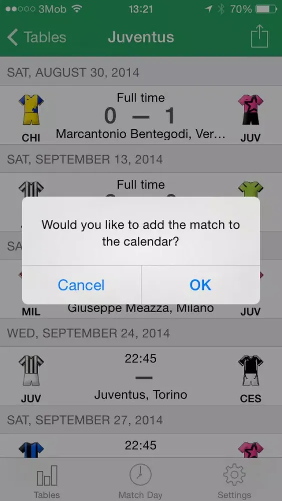 Scheduler - Italian Football Serie A 2016-2017 Screenshots