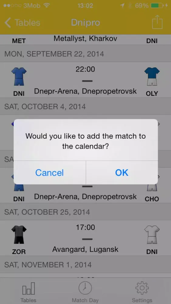 Tangkapan skrin Scheduler - UPL Ukrainian Football 2016-2017