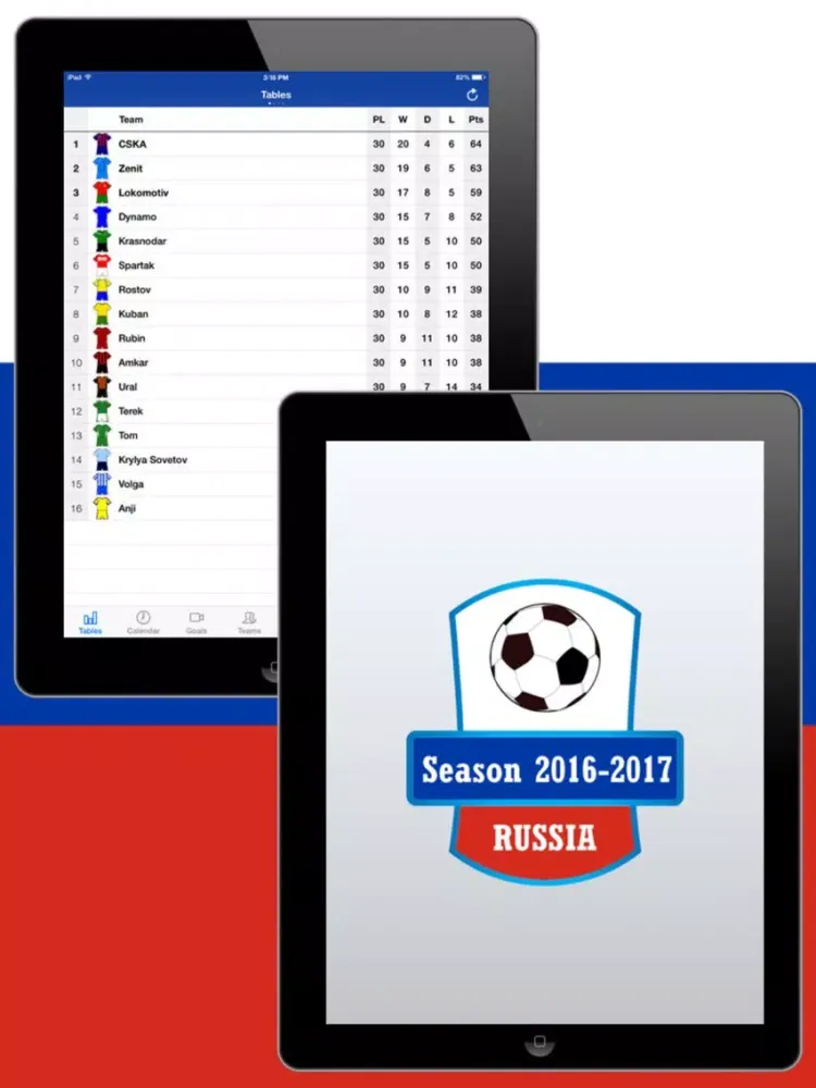 Russia Football 2016-2017 iPad  Ekran Görüntüleri