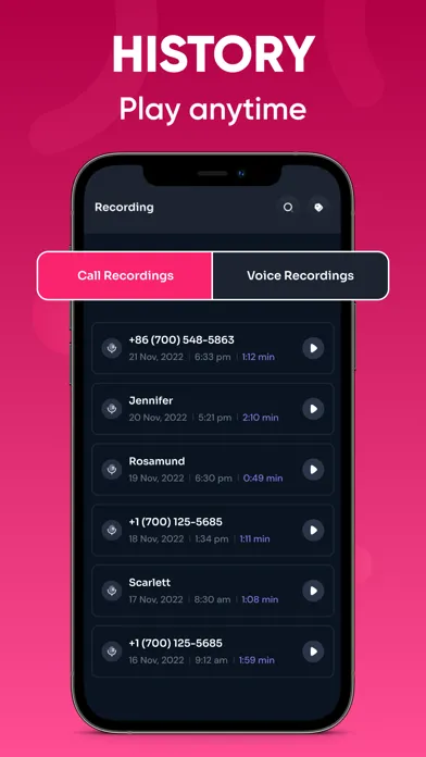 Callify: Phone Call Recorder Ekran Görüntüleri