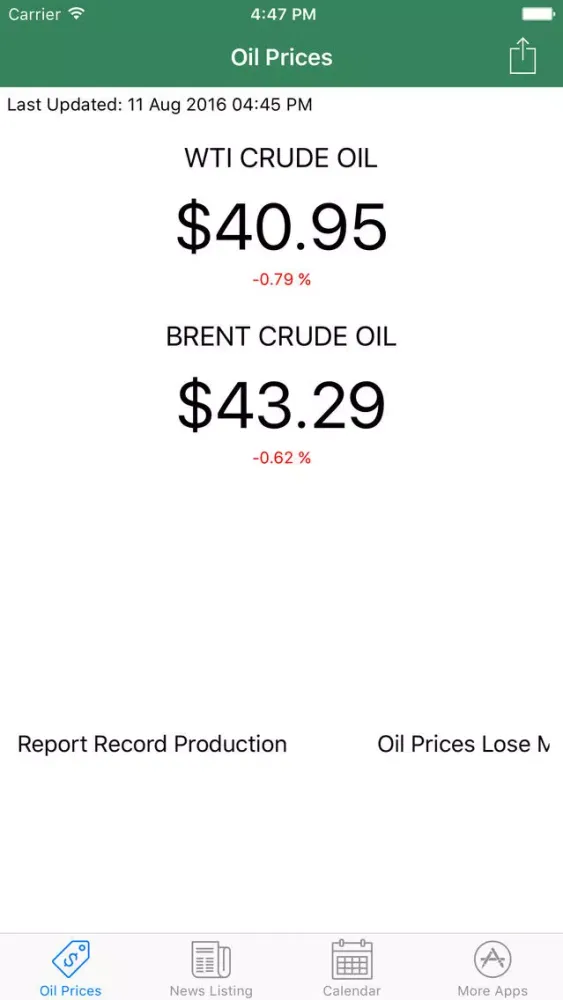 Capturas de tela do Easy Oil Tracker