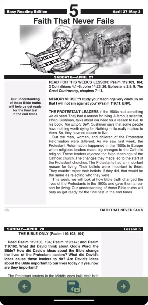 Easy Reading Sabbath School Screenshots
