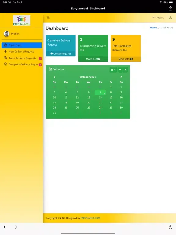 Tangkapan layar Easy Tawseel iPad 
