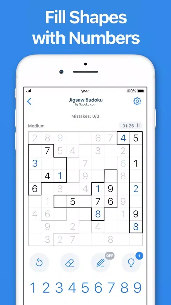 Ảnh chụp màn hình của Jigsaw Sudoku by Sudoku.com