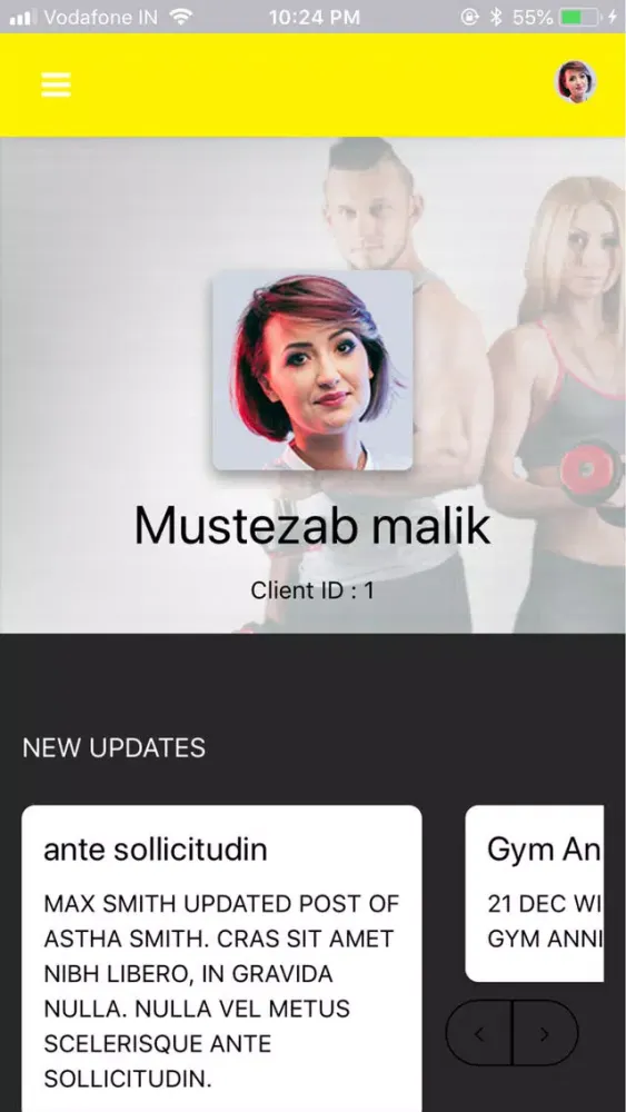 Captures d'écran de O2 gym