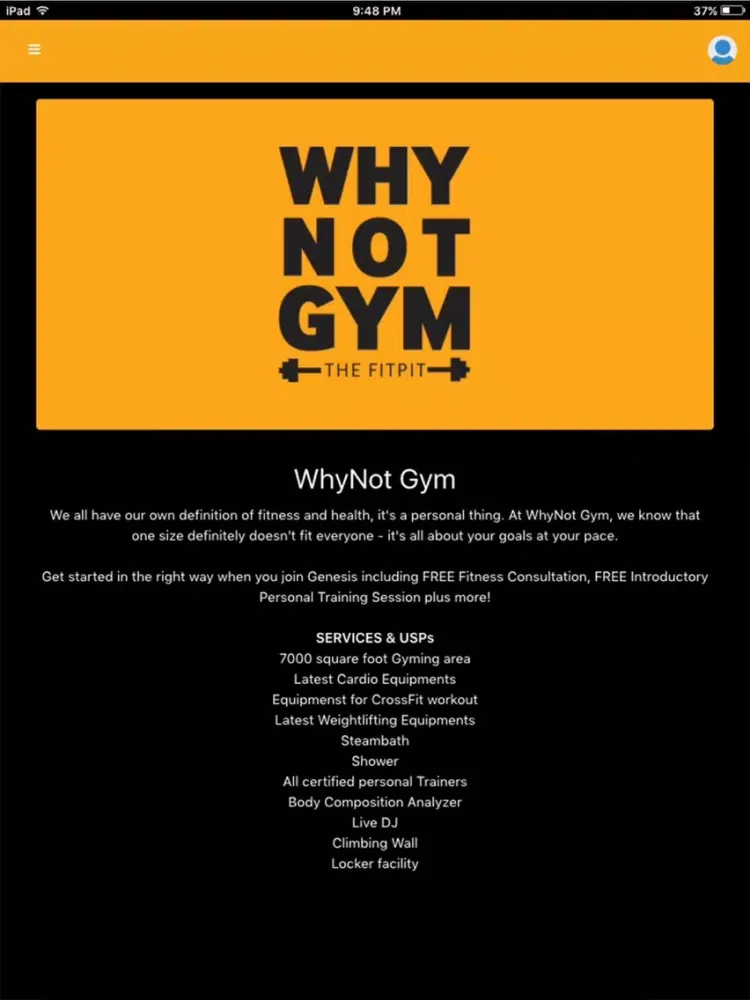 Why Not Gym iPad 应用截图