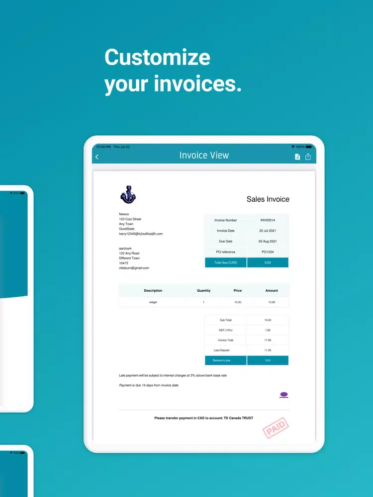 Скриншоты Easy Invoice Maker Pro iPad 
