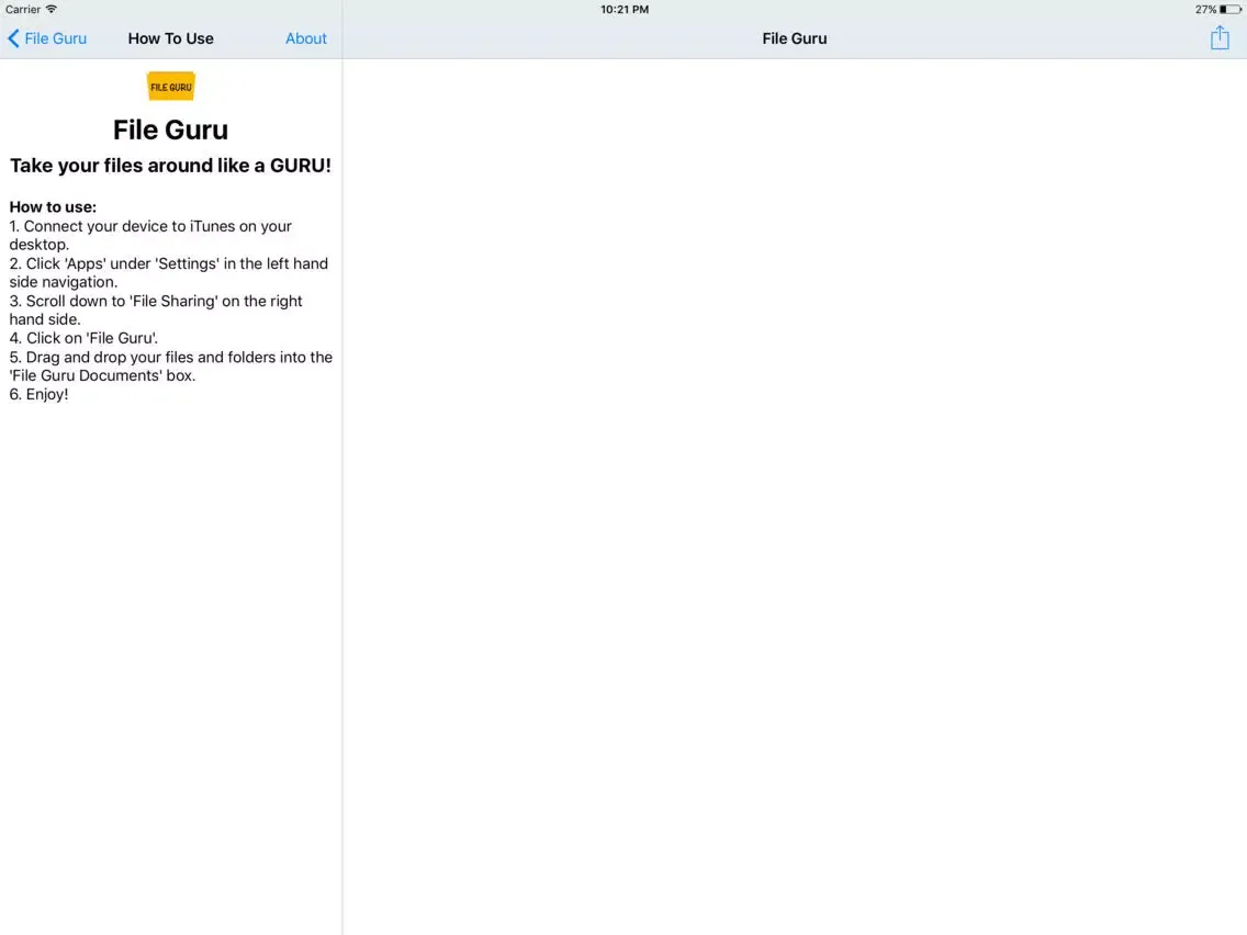 Скриншоты File Guru iPad 