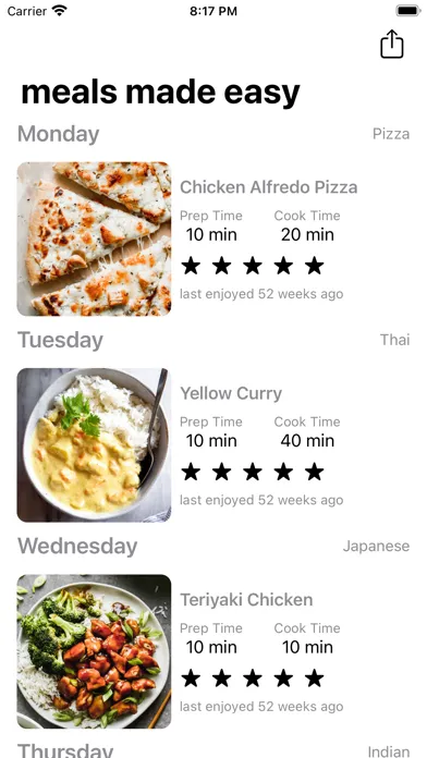 Easy Meal Planner Screenshots