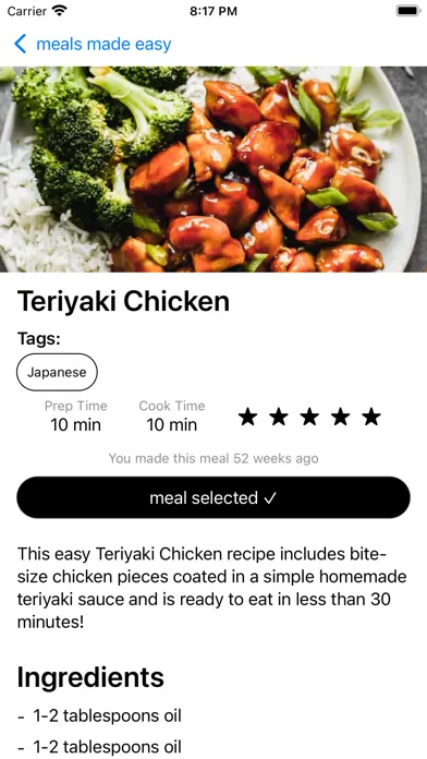 Easy Meal Planner Screenshots