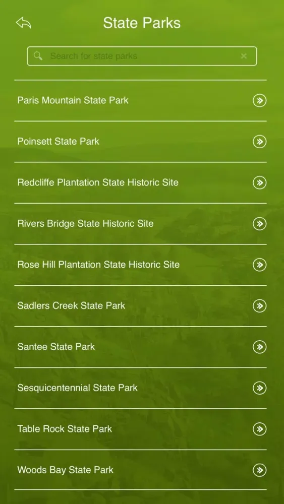 Tangkapan skrin South Carolina State Parks