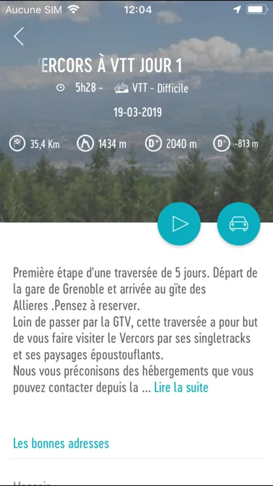 Capturas de tela do RoadBook for Discovery