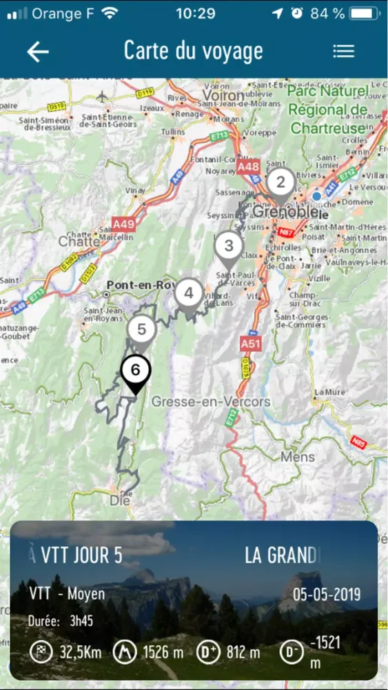 Capturas de tela do Roadbook MyTripTailor