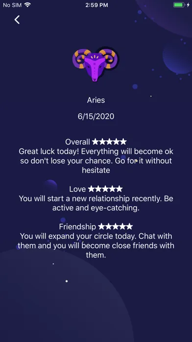 Capturas de tela do Daily Horoscope®