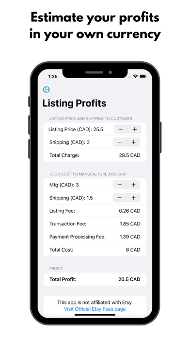 Capturas de pantalla de Listing Profit Calculator