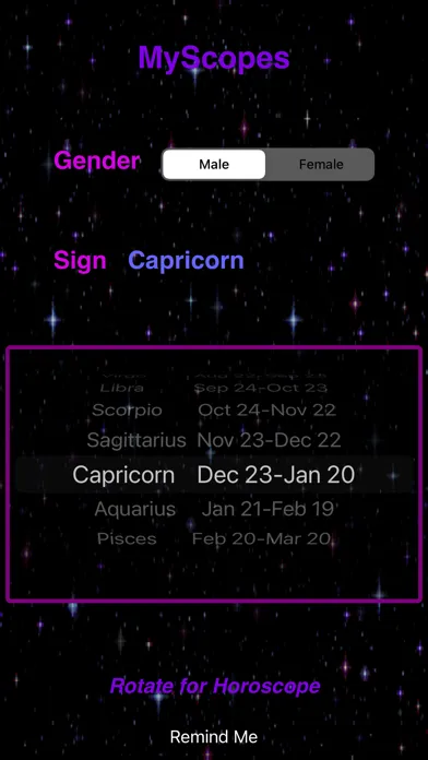 Capturas de tela do MyScopes