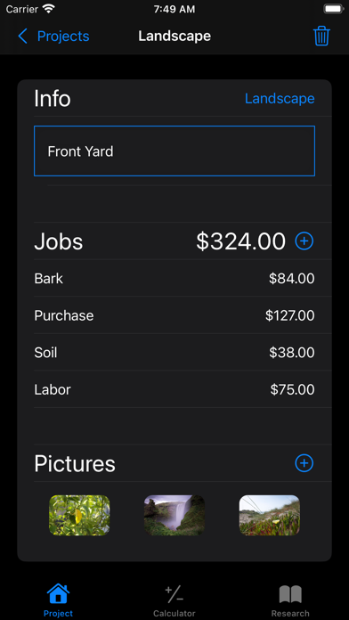 Ảnh chụp màn hình của Project Calculator