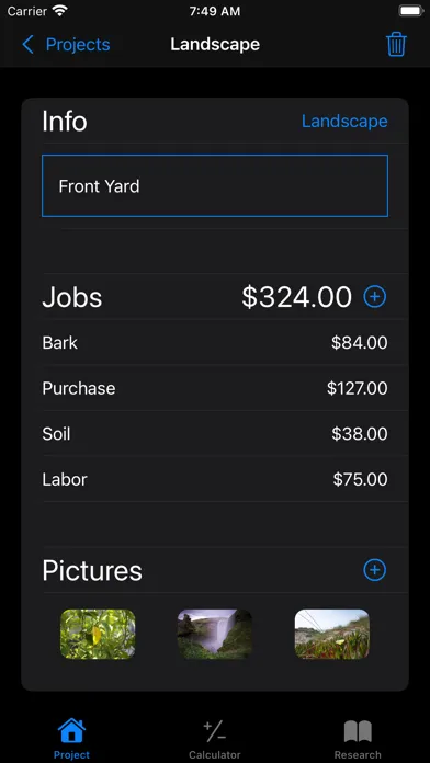 Tangkapan skrin Project Calculator