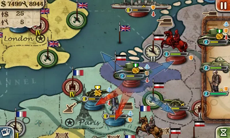 Capturas de tela do European War 3
